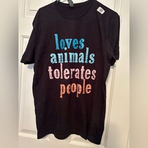 Black animal lover t-shirt